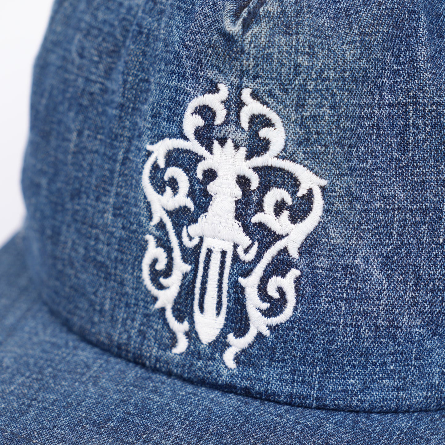 CHROME HEARTS DAGGER EMBROIDERED DENIM HAT