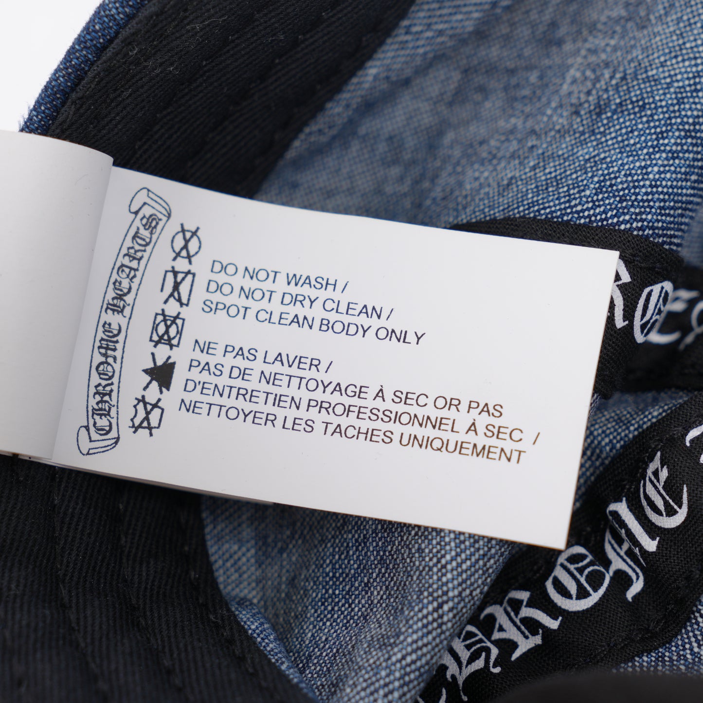 CHROME HEARTS DAGGER EMBROIDERED DENIM HAT