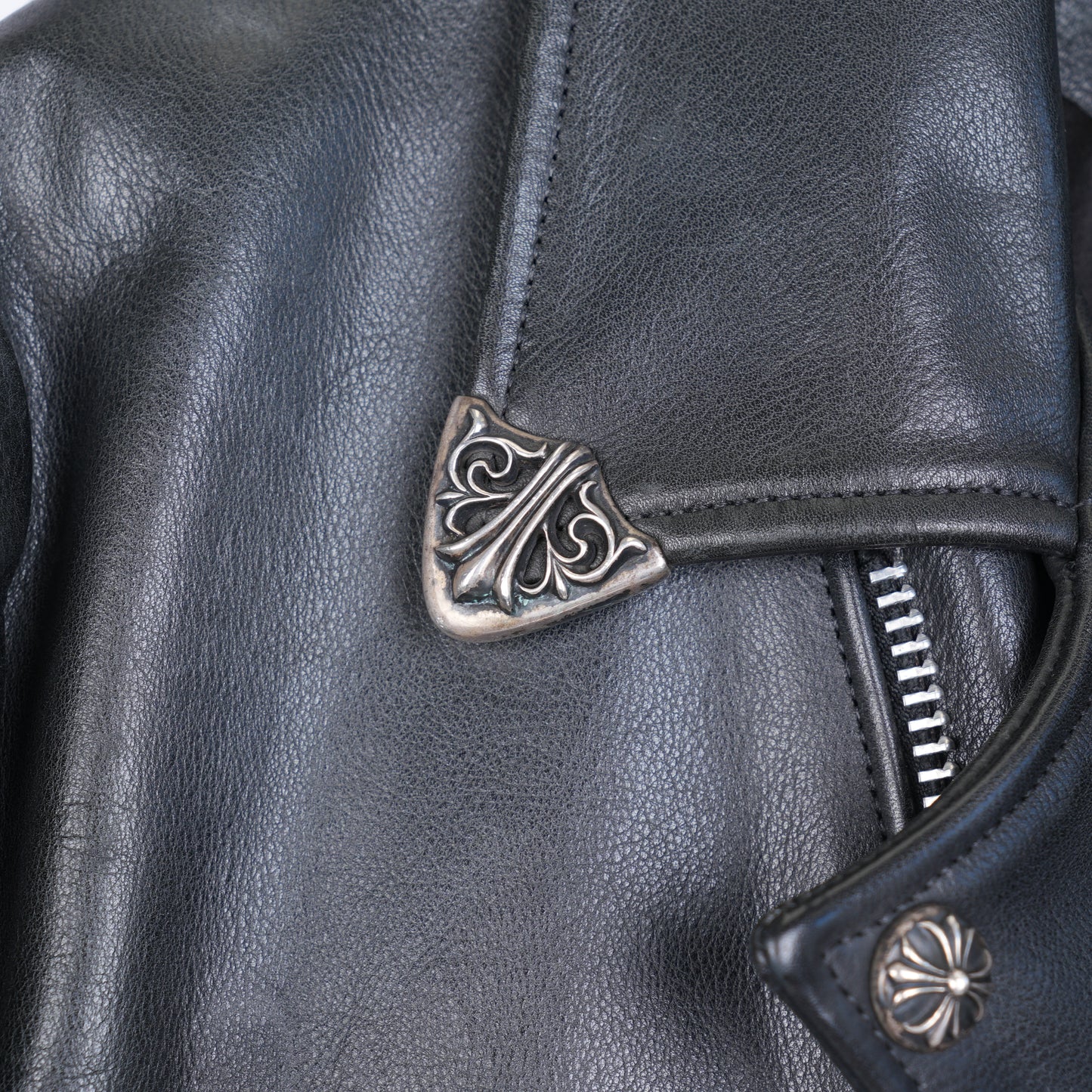 CHROME HEART FILIGREE LEATHER JACKET