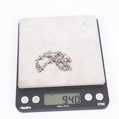 CHROME HEARTS PINK SAPPHIRE TINY E BRACELET 12 LINK