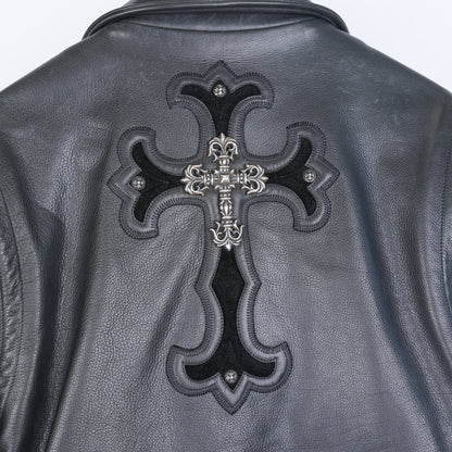 CHROME HEART FILIGREE LEATHER JACKET