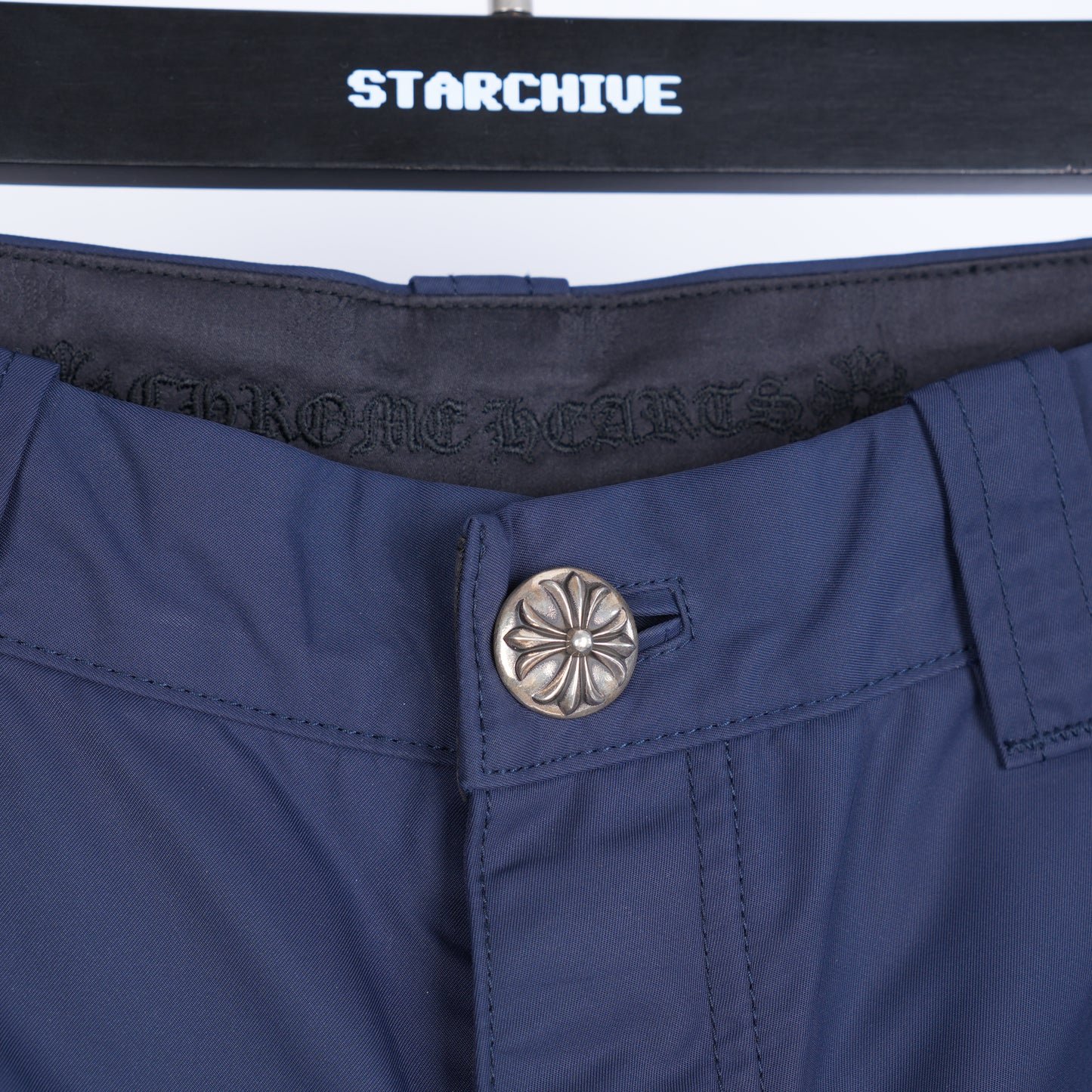 CHROME HEARTS NYLON LEATHER DOUBLE KNEE PANTS