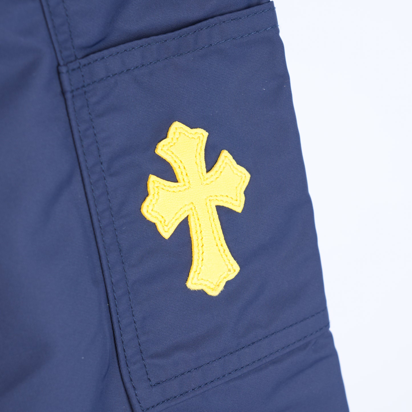 CHROME HEARTS NYLON LEATHER DOUBLE KNEE PANTS