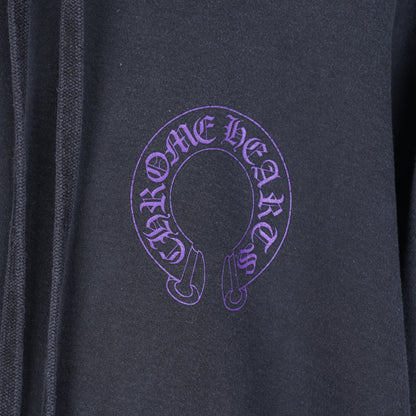 CHROME HEARTS FNF PURPLE LOGO FLEUR SLEEVE HOODIE