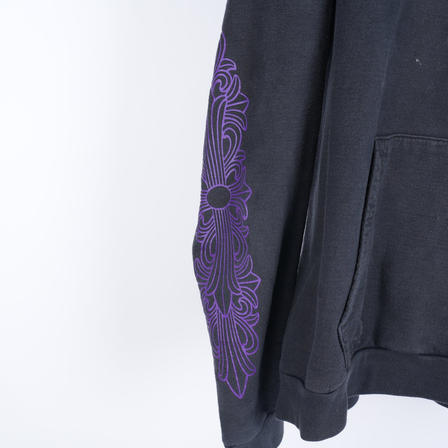 CHROME HEARTS FNF PURPLE LOGO FLEUR SLEEVE HOODIE