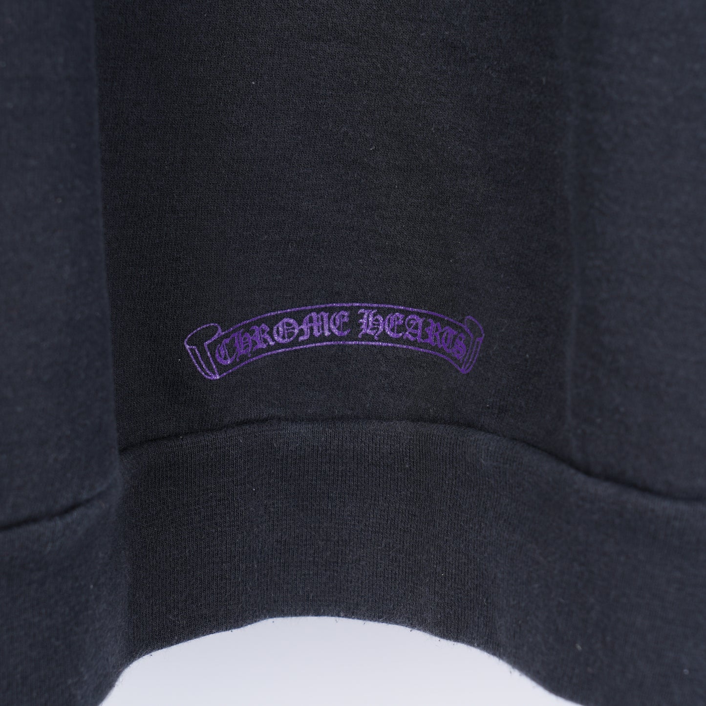CHROME HEARTS FNF PURPLE LOGO FLEUR SLEEVE HOODIE