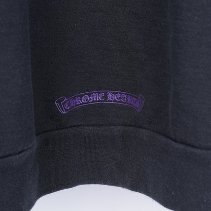 CHROME HEARTS FNF PURPLE LOGO FLEUR SLEEVE HOODIE