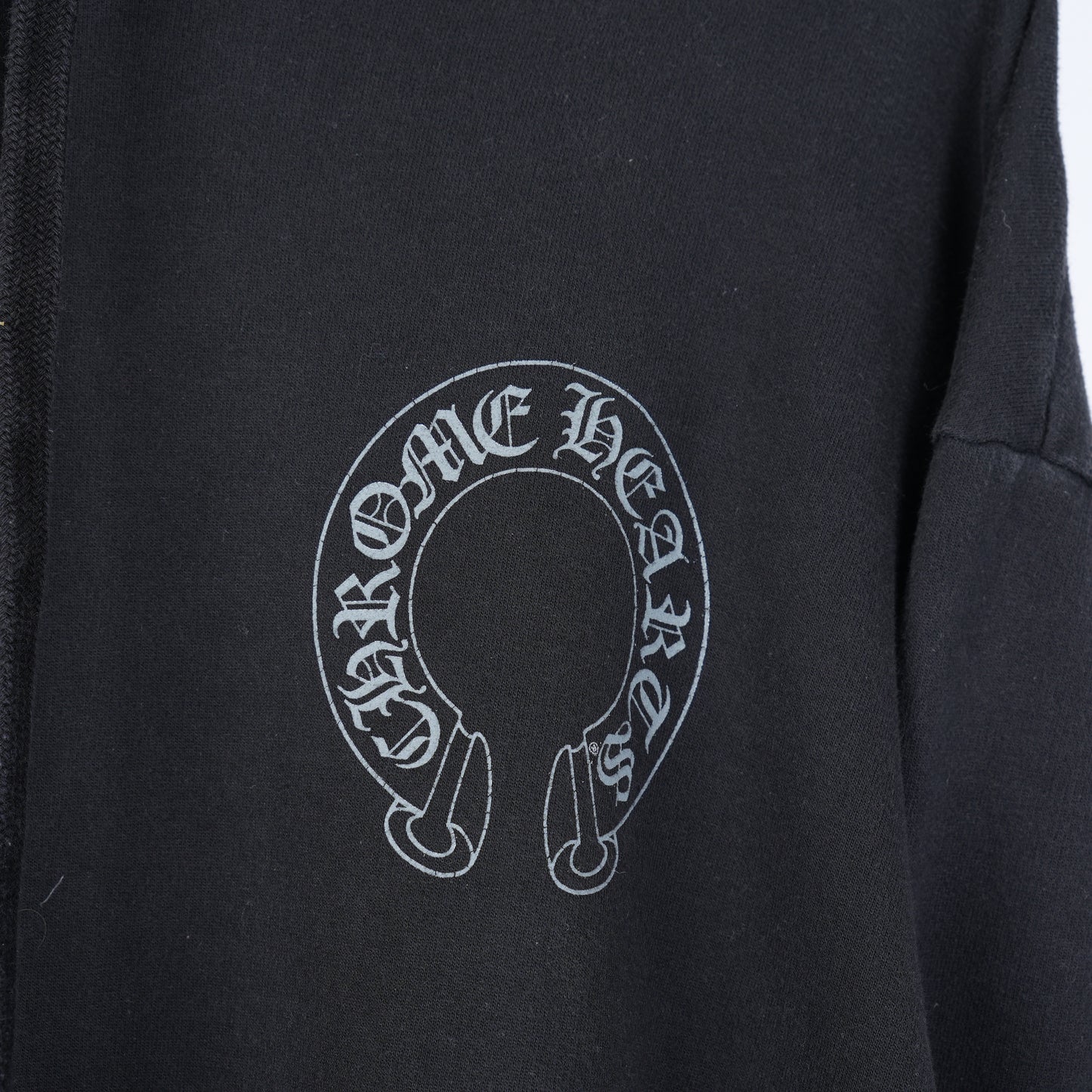 CHROME HEARTS FNF GREY LOGO FLEUR SLEEVE HOODIE