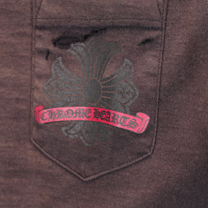 CHROME HEARTS VINTAGE THRASHED RED CROSS LONG SLEEVE