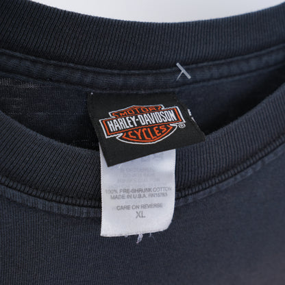 VINTAGE FADED SMOKED HARLEY DAVIDSON FLAME LONG SLEEVE TEE