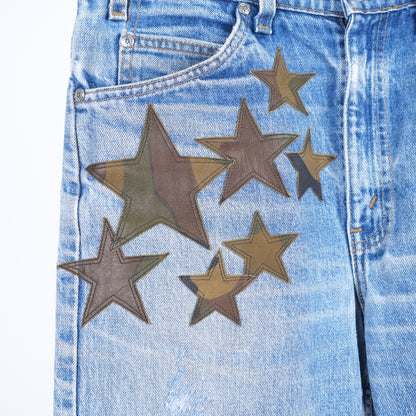 CHROME HEARTS CAMO STAR PATCH ORANGE TAB DENIM
