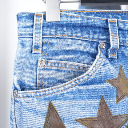 CHROME HEARTS CAMO STAR PATCH ORANGE TAB DENIM