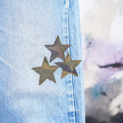 CHROME HEARTS CAMO STAR PATCH ORANGE TAB DENIM