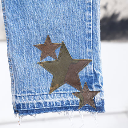 CHROME HEARTS CAMO STAR PATCH ORANGE TAB DENIM