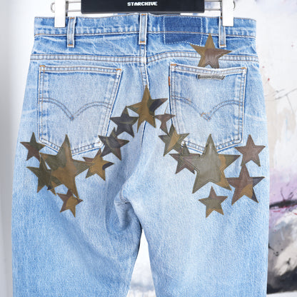 CHROME HEARTS CAMO STAR PATCH ORANGE TAB DENIM