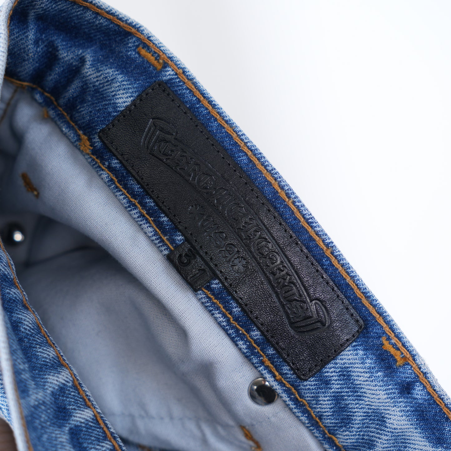 CHROME HEARTS CAMO STAR PATCH ORANGE TAB DENIM