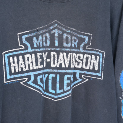 HARLEY DAVIDSON BLUE FLAME FADED EMBLEM LONG SLEEVE