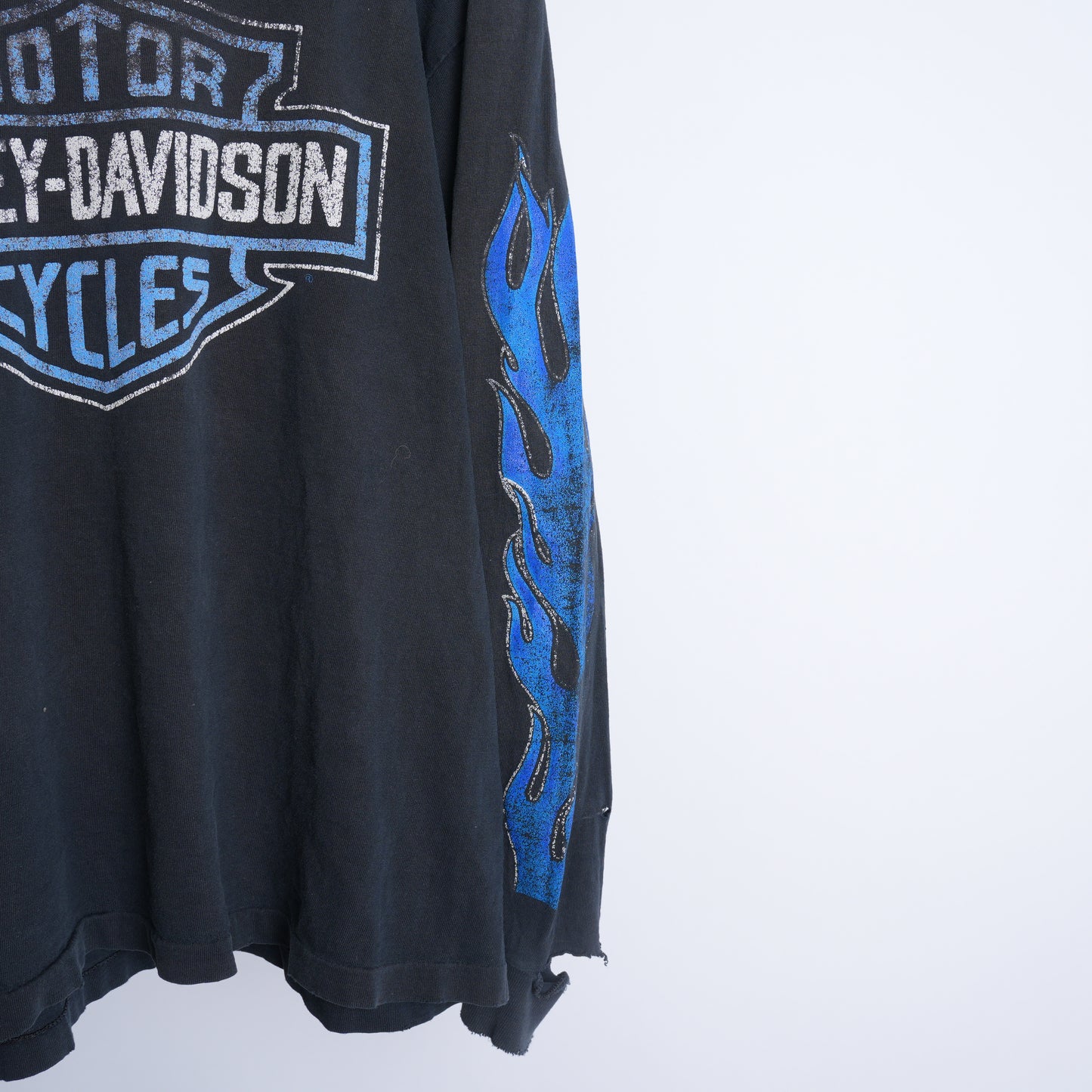 HARLEY DAVIDSON BLUE FLAME FADED EMBLEM LONG SLEEVE