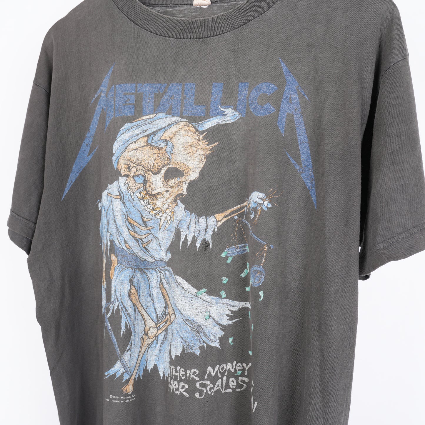 VINTAGE 1989 METALLICA THEIR MONEY TIPS HER SCALES TEE