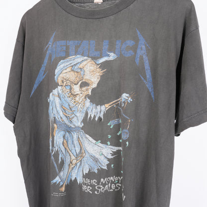 VINTAGE 1989 METALLICA THEIR MONEY TIPS HER SCALES TEE