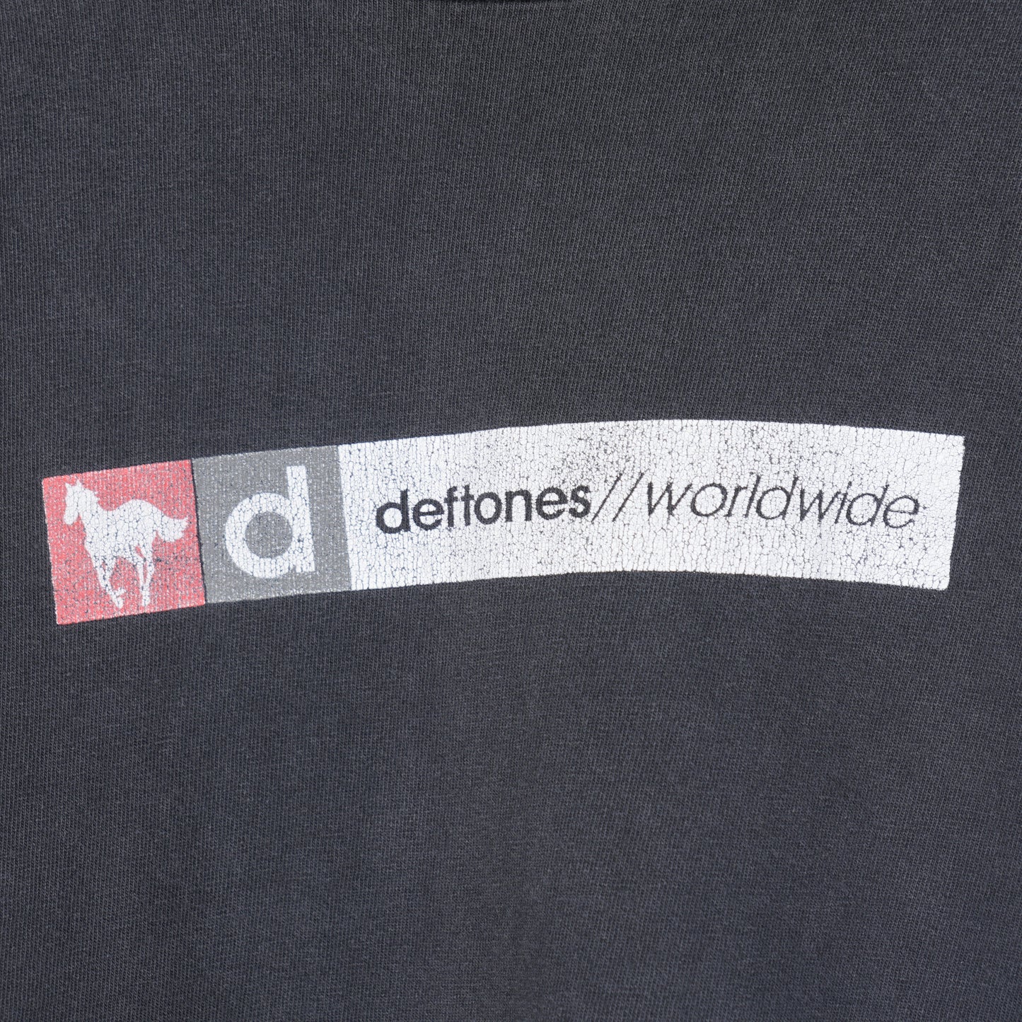 VINTAGE WORLD WIDE WHITE PONY DEFTONES BLACK TEE