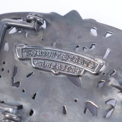 CHROME HEARTS 1.5" BLACK RHODIUM CEMETERY BUCKLE
