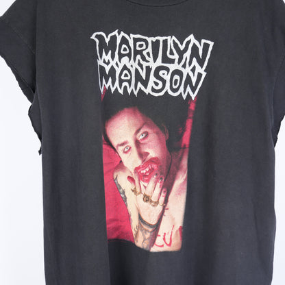 VINTAGE 1994 MARILYN MANSON ‘I AM THE GOD OF FUCK’ CUT OFF BAND TEE