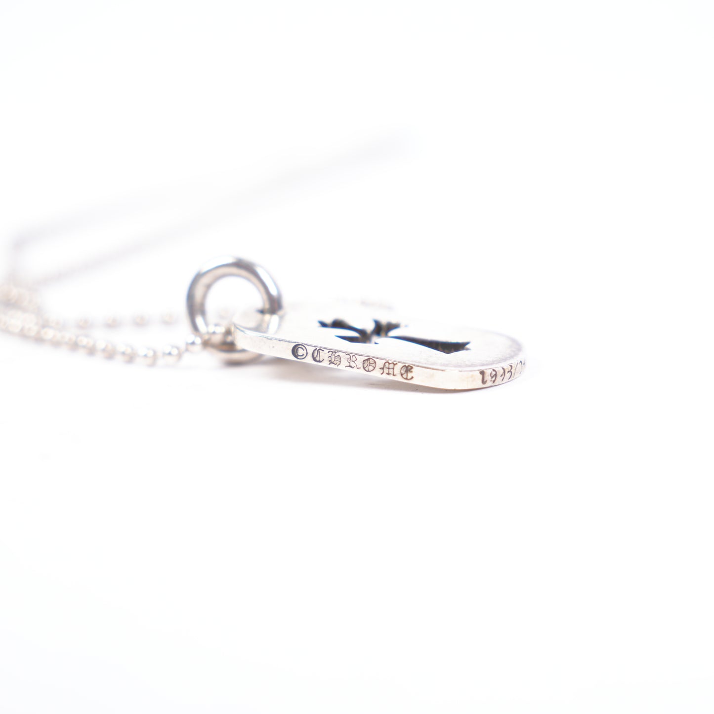 CHROME HEARTS CROSS CUT OUT DOG TAG NECKLACE