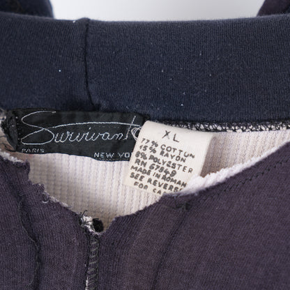 FADED THRASHED 70s PURPLE THERMAL LINED HOODIE