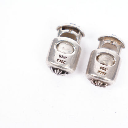 CHROME HEARTS PAIR OF STERLING SILVER .925 LACE LOCK LACE STOPPERS