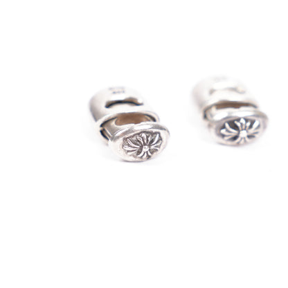 CHROME HEARTS PAIR OF STERLING SILVER .925 LACE LOCK LACE STOPPERS