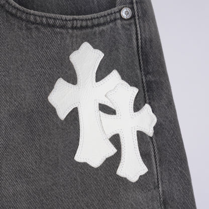 CHROME HEARTS GREY WASH WHITE PATCH LEVIS 501 DENIM