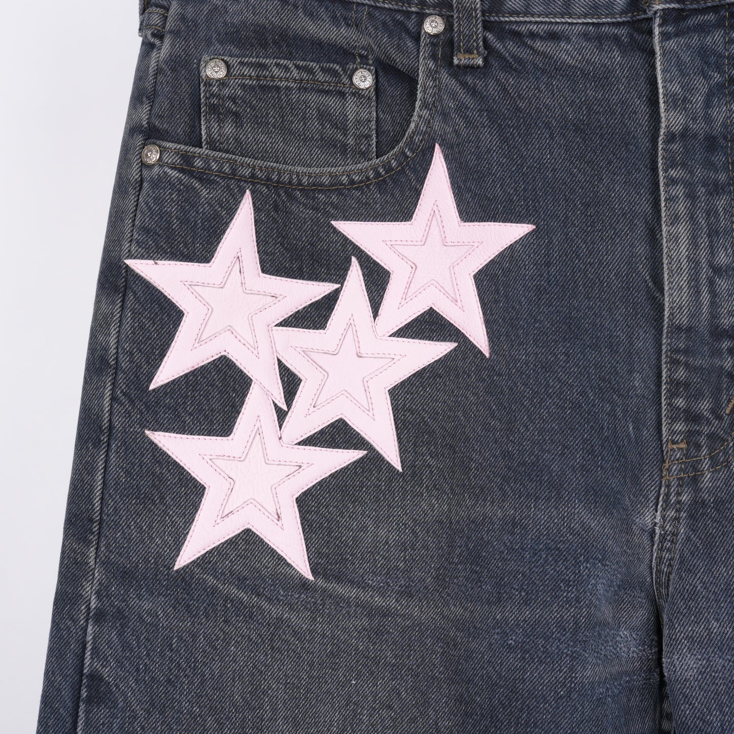 CHROME HEARTS PINK STAR PATCH LEVI'S ORANGE TAB DENIM
