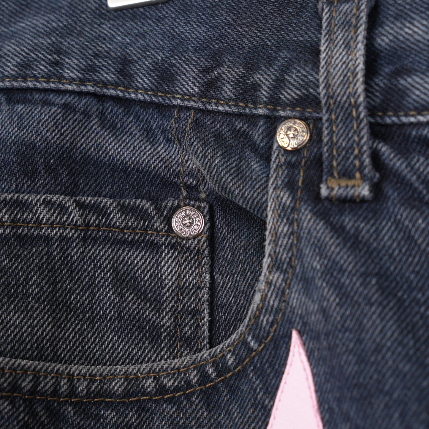 CHROME HEARTS PINK STAR PATCH LEVI'S ORANGE TAB DENIM