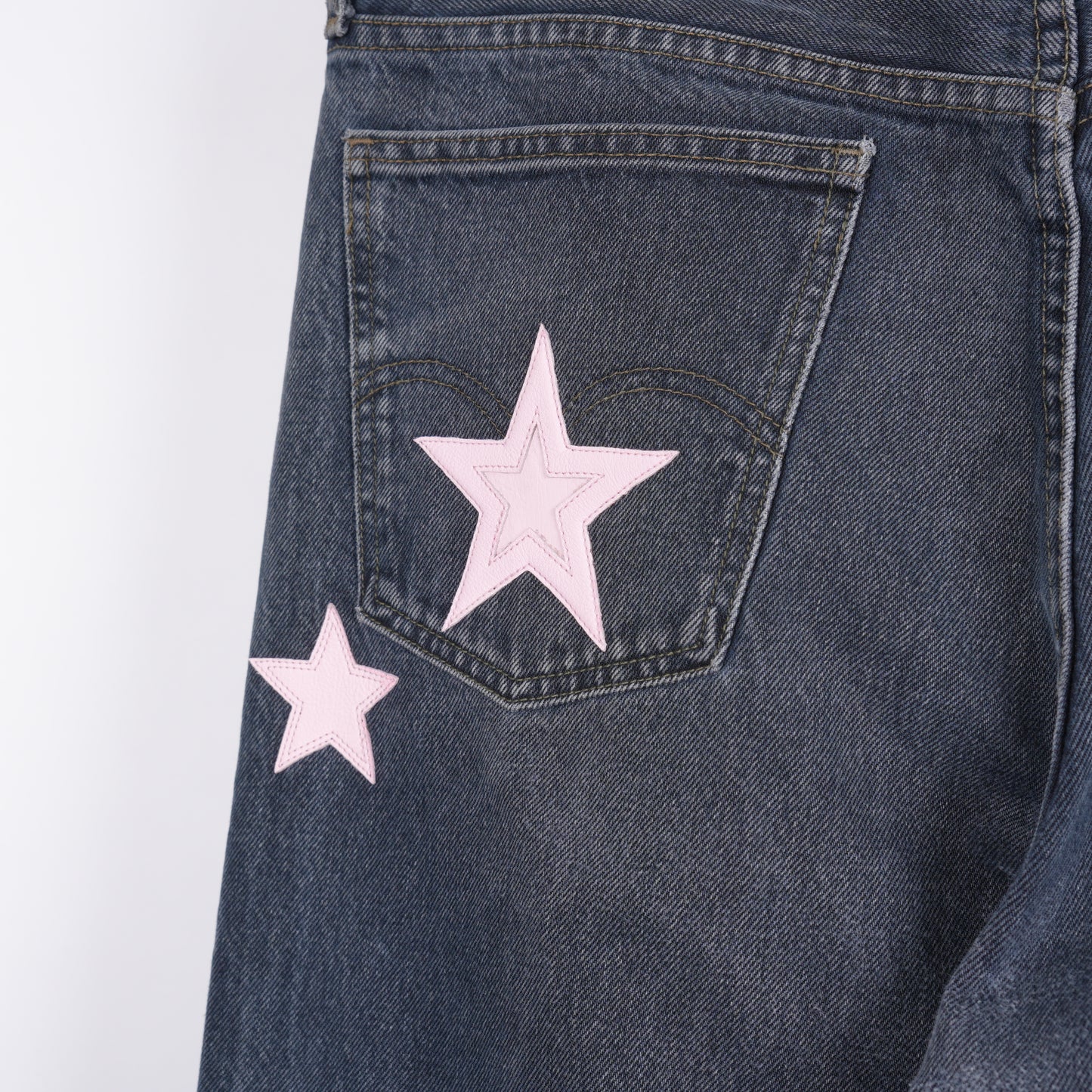CHROME HEARTS PINK STAR PATCH LEVI'S ORANGE TAB DENIM