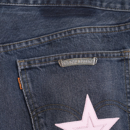 CHROME HEARTS PINK STAR PATCH LEVI'S ORANGE TAB DENIM