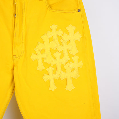 CHROME HEARTS YELLOW FLOODED PATCH LEVIS DENIM