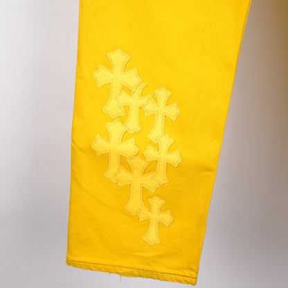 CHROME HEARTS YELLOW FLOODED PATCH LEVIS DENIM
