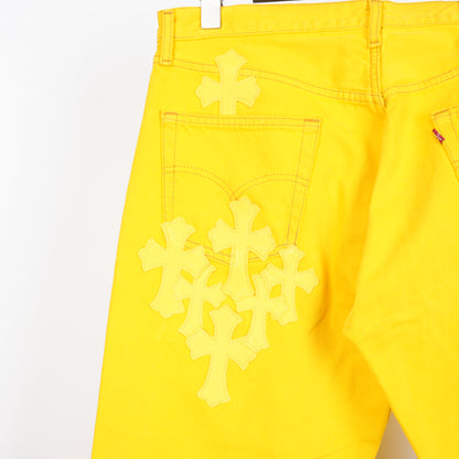 CHROME HEARTS YELLOW FLOODED PATCH LEVIS DENIM