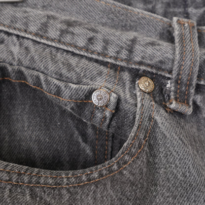 CHROME HEARTS BLACK CROSS PATCH 501 GREY LEVI'S DENIM