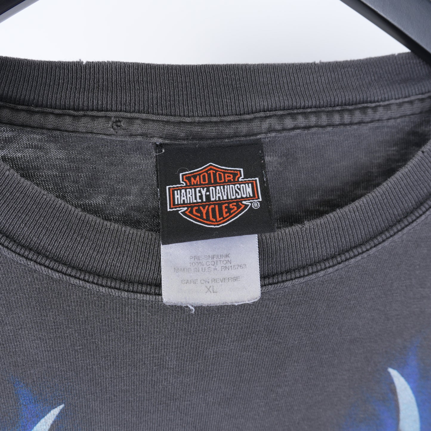 VINTAGE HARLEY DAVIDSON BLUE FLAME LONG SLEEVE TEE