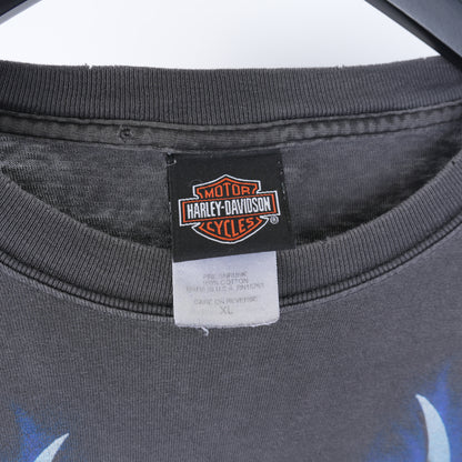 VINTAGE HARLEY DAVIDSON BLUE FLAME LONG SLEEVE TEE