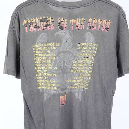 VINTAGE FADED THRASHED SLAYER CROSS SKULL TEE