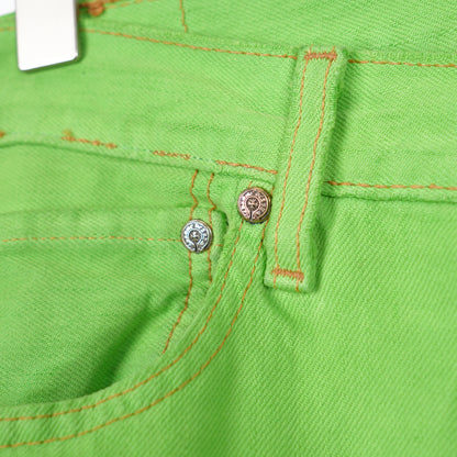 CHROME HEARTS GREEN SEX RECORDS CROSS PATCH DENIM