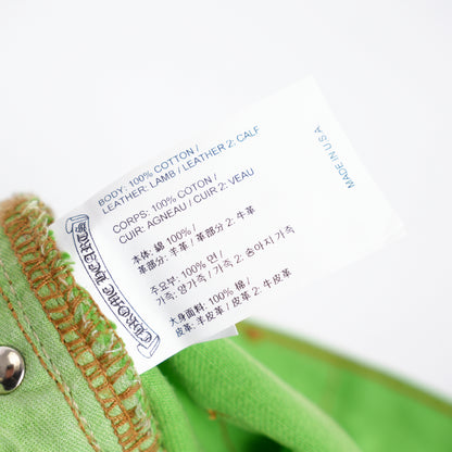 CHROME HEARTS GREEN SEX RECORDS CROSS PATCH DENIM