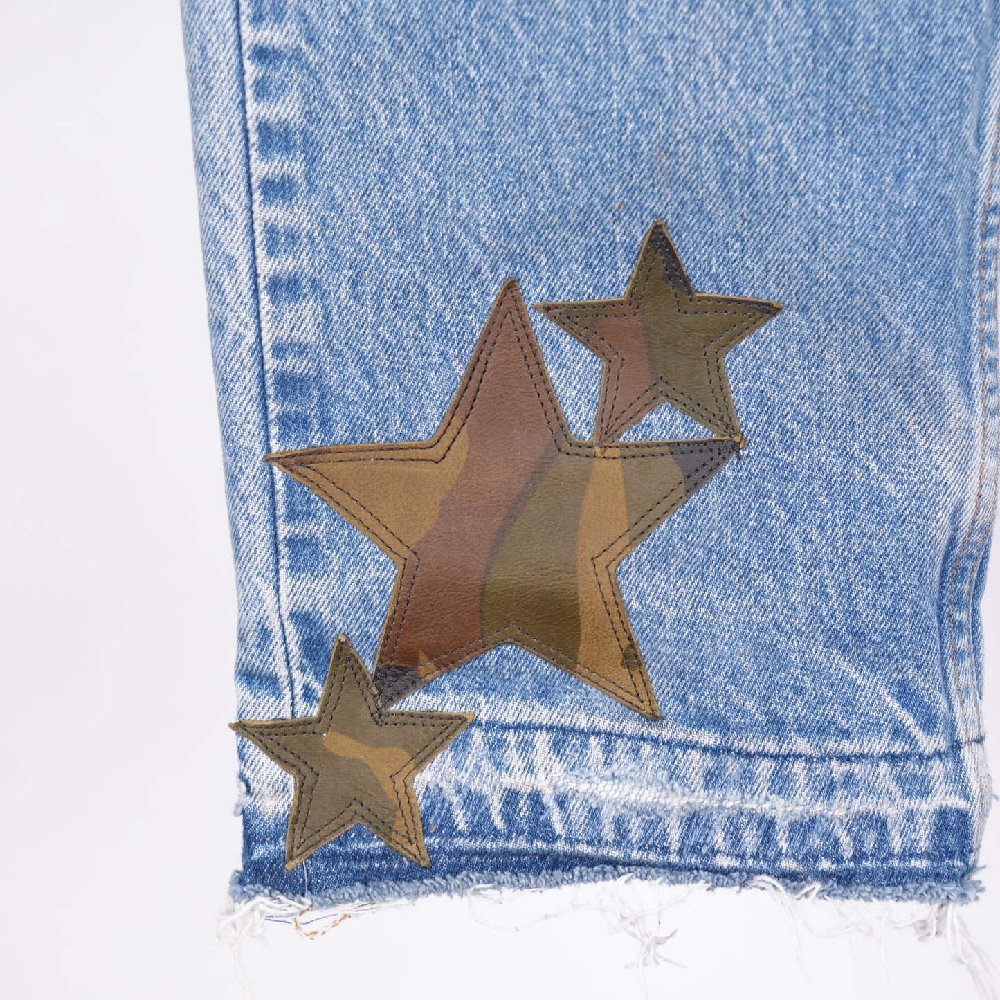 CHROME HEARTS CAMO STAR PATCH ORANGE TAB DENIM