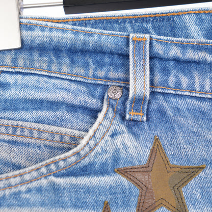 CHROME HEARTS CAMO STAR PATCH ORANGE TAB DENIM
