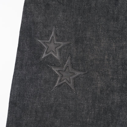 CHROME HEARTS BLACK STAR PATCH SELVEDGE DENIM