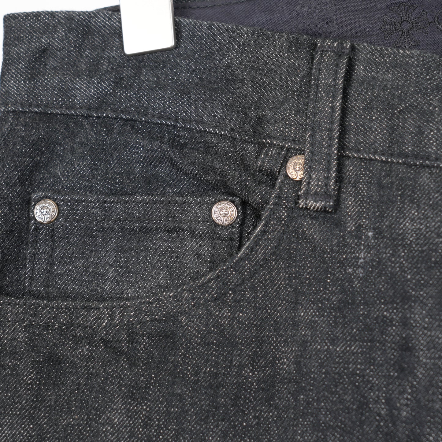 CHROME HEARTS BLACK STAR PATCH SELVEDGE DENIM