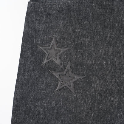 CHROME HEARTS BLACK STAR PATCH SELVEDGE DENIM